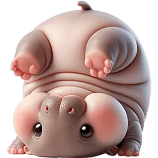 🙃 carino, animale, ippopotamo, cartone animato, adorabile, divertente whatsapp sticker