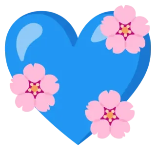 ❤️ corazón, flores, azul, rosa, sakura, primavera, amor telegram sticker