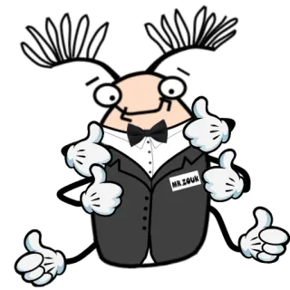 👍 MR. IGUN Dessin animé, Insecte, Smoking, Pouce levé, Personnage telegram sticker