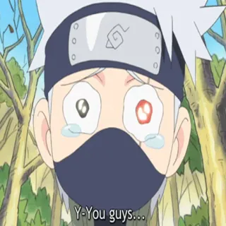 😭 Kakashi Hatake Naruto Y-You guys... anime, naruto, kakashi, crying, sad, emotional telegram sticker
