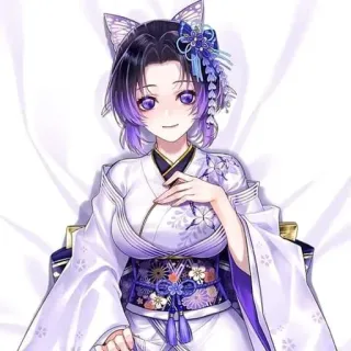🖤 Shinobu Kocho Demon Slayer Аниме, Клинок, рассекающий демонов, Шинобу Кочо, Манга, Бабочка, Фиолетовый, Фанатское творчество, Милый whatsapp sticker