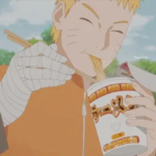 💛 Naruto Uzumaki Naruto наруто, аниме, манга, рамен, еда, еда, лапша, мультфильм telegram sticker