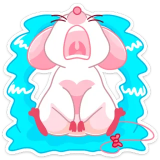 😭 rato, animal, fofo, desenho animado, kawaii, rosa, azul, roedor whatsapp sticker
