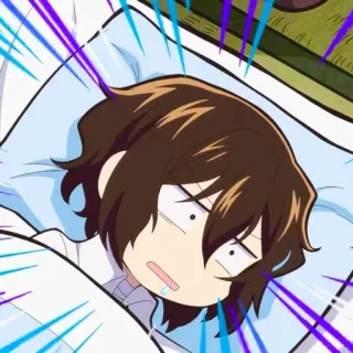 ☕️ Аниме, Сонный, Мультфильм, Уставший, Кровать telegram sticker