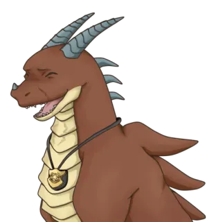 😆 dragón, insignia, antropomórfico, dibujos animados, fantasía whatsapp sticker