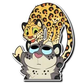 🐆 tiere, leopard, niedlich, cartoon, illustration telegram sticker