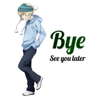 👋 Bye
See you later adiós, hasta luego, despedida, saludo, anime telegram sticker