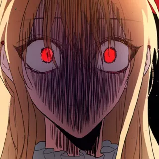 🩸 Anime, Manga, Arrabbiato, Occhi rossi, Espressione facciale, Donna telegram sticker