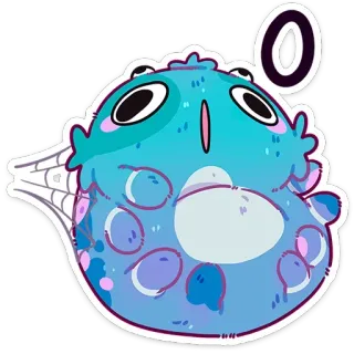 😯 O 蜘蛛, 可爱, 卡通, 怪物, 动物, 蓝色 telegram sticker