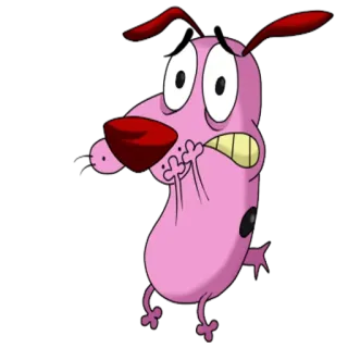 😰 Courage Courage the Cowardly Dog cartoon, Courage, dog, scared, Courage the Cowardly Dog, animated telegram sticker