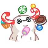 😵‍💫 Мультфильм, Конфета, Сладкий, Десерт, Монстр, Милый, Еда, Фэнтези telegram sticker