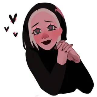 🥰 desenho animado, corações, amor, ruborizar, olhos, emo telegram sticker