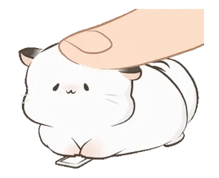 🥰 hamster, lucu, hewan peliharaan, binatang, jari, kartun, putih, binatang pengerat telegram sticker