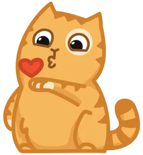 😘 cat, heart, kiss, orange, cute, animal telegram sticker