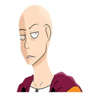 🤣 Saitama One-Punch Man anime, Saitama, One-Punch Man, bohater, łysy telegram sticker