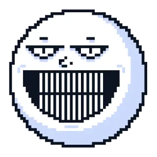 😁 pixel art, face, creepy, emoji, smile, teeth telegram sticker