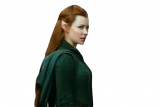 😦 Tauriel The Hobbit elf, redhead, fantasy, woman, character telegram sticker