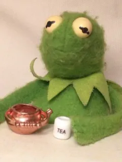 🐸 Kermit TEA kermit, rana, tè, carino, pupazzo, meme telegram sticker