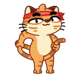 😏 mèo, băng đô, hoạt hình, hài hước, động vật, tinh nghịch whatsapp sticker
