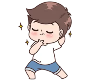 😏 Dessin animé, Danse, Étincelle, Garçon, Mignon telegram sticker