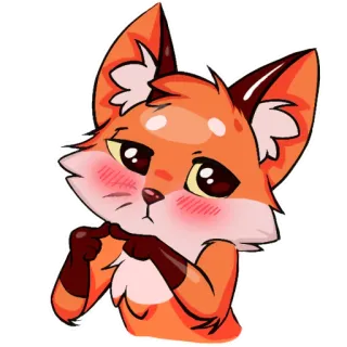 🦊 лиса, милый, мультяшный, животное, каваи, очаровательный whatsapp sticker