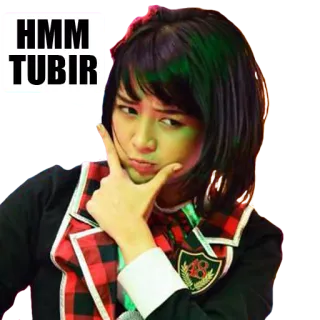 😏 HMM TUBIR meme, lucu, ekspresi, wanita, penasaran whatsapp sticker