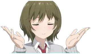 🤷‍♀️ Anime, Dar de ombros, Indiferente, Pergunta, Desenho animado, Garota whatsapp sticker