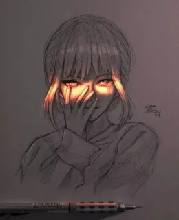 ✨ ART JESU 21 アート, ドローイング, スケッチ, ポートレート, 女の子, 女性, イラスト telegram sticker