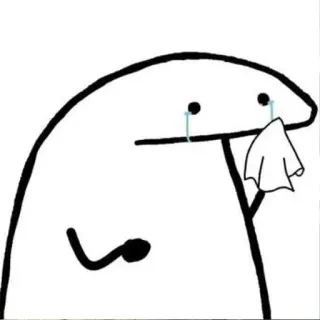 🥺 cartoon, sad, crying, tissue, emotional, character, drawing whatsapp sticker