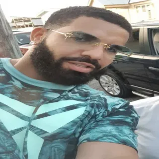 💡 Drake Drake, Rapper, Celebrità, Ritratto, Occhiali, Musicista telegram sticker