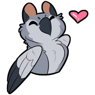 ❤️ adesivo, animal, pássaro, fofo, desenho animado, coração telegram sticker