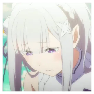 🏩 Emilia Anime, Chica, Elfa, Emilia, Re:Zero whatsapp sticker