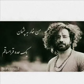 💛 من خار به چشمان یک عده قراسم portrait, man, glasses, persian text, curly hair telegram sticker