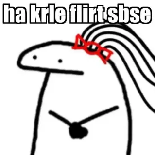 😂 ha krle flirt sbse florkofcows, cartoon, meme, funny, stick figure telegram sticker