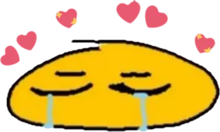 😍 Emoji, Chorando, Corações, Triste, Amarelo, Amor whatsapp sticker