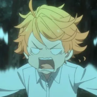 😤 Emma The Promised Neverland Anime, The Promised Neverland, Emma, Marah, Kartun, Animasi whatsapp sticker