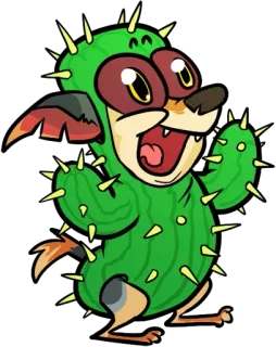 😀 卡通, 动物, 仙人掌, 搞笑, 可爱, 服装 telegram sticker