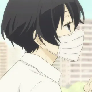 🥢 anime, mask, boy, black hair, portrait telegram sticker