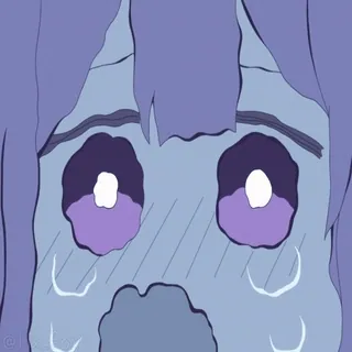 😭 Anime, Płacz, Smutny, Łzy, Fioletowy, Manga, Kreskówka, Emocje telegram sticker