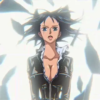 📚 Nico Robin One Piece anime, one piece, nico robin, character, girl, sad whatsapp sticker