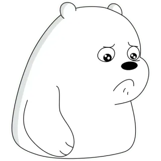 ☹️ Ice Bear We Bare Bears медведь, белый медведь, мультфильм, наклейка, грустный whatsapp sticker