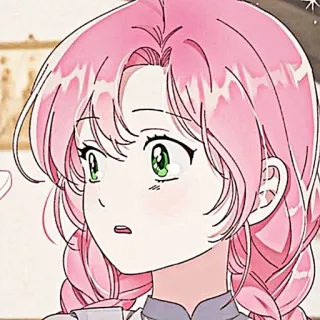 🌸 anime, cewek, rambut pink, imut, manga, kartun telegram sticker