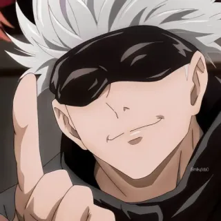🍡 Satoru Gojo Jujutsu Kaisen anime, gojo, satoru, jujutsu kaisen, dedo do meio, personagem, adesivo telegram sticker