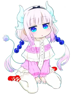 ☺️ Kanna Kamui Miss Kobayashi's Dragon Maid Anime, Kawaii, Dragão, Fofo, Kanna, Maid, Personagem whatsapp sticker