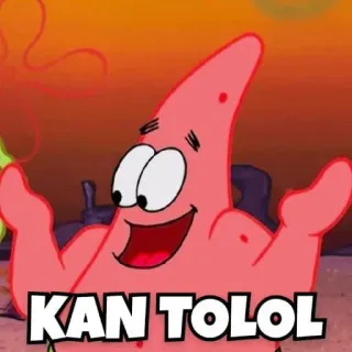 ➖ Patrick Star Spongebob Squarepants KAN TOLOL patrick etoile, spongebob, dessin animé, mème, kan tolol telegram sticker