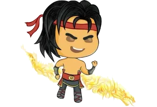 👊 vechtsport, vechter, cartoon, vuur, ninja, chibi telegram sticker