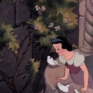 ⛄️ Snow White Snow White and the Seven Dwarfs 디즈니, 백설공주, 공주, 새, 애니메이션, 만화 telegram sticker