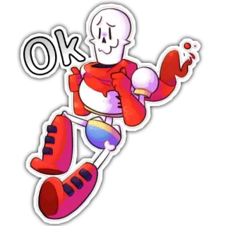 👌 Papyrus Undertale Ok squelette, jeu vidéo, ok, geste, personnage telegram sticker