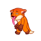 🥵 fuchs, tier, cartoon, zunge, schläfrig telegram sticker