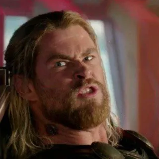 😤 Thor Thor, enojado, Marvel, Vengadores, expresión telegram sticker